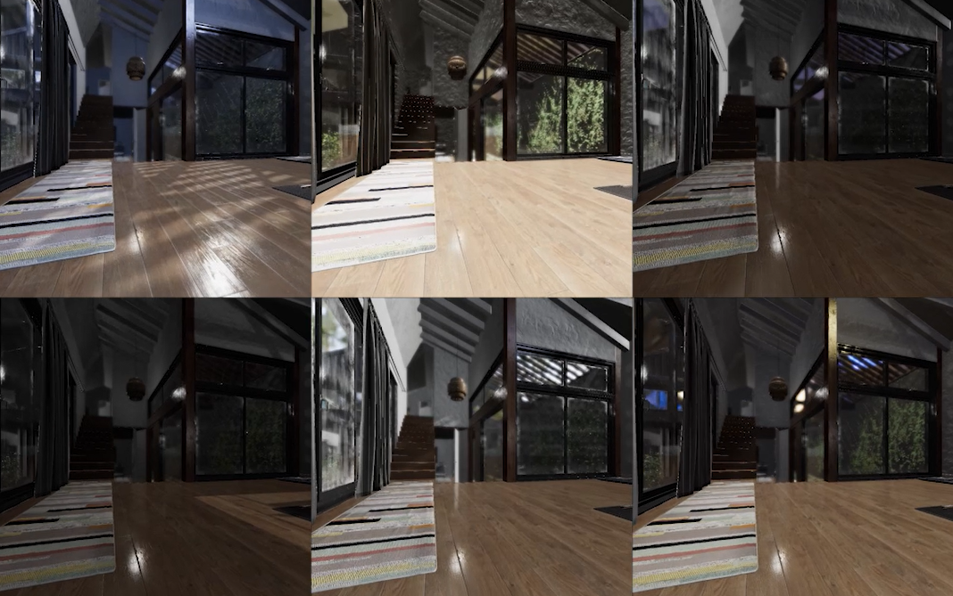 Archviz House with Different Lighting Condition